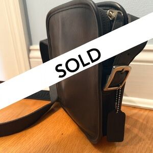 *** SOLD *** Coach Vintage Black Leather Crossbody Bag w/ Adjustable Strap